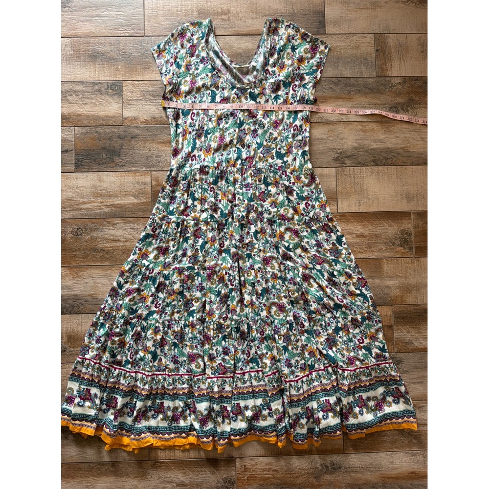 Soft Surroundings Kara Maxi Dress in Floral Paisley ,Neptune Green,
 Size XL - Picture 8 of 11
